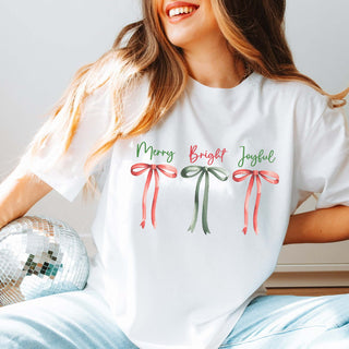 Merry Bright Joyful Bows Bella Graphic Tee
