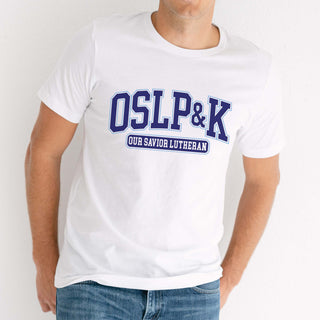OSLP&K Varsity With Outline Tee - Our Savior Luther Preschool & Kindergarten