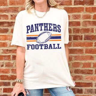 Oswego Panthers Football Stripes Comfort Colors Tee