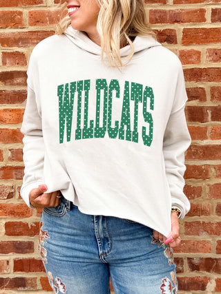 Plainfield Central Wildcats Polka Dot Raw Edge Hoodie