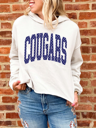 Plainfield South Cougars Polka Dot Raw Edge Hoodie