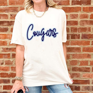 Plainfield South Cougars Script Mascot Comfort Colors Tee