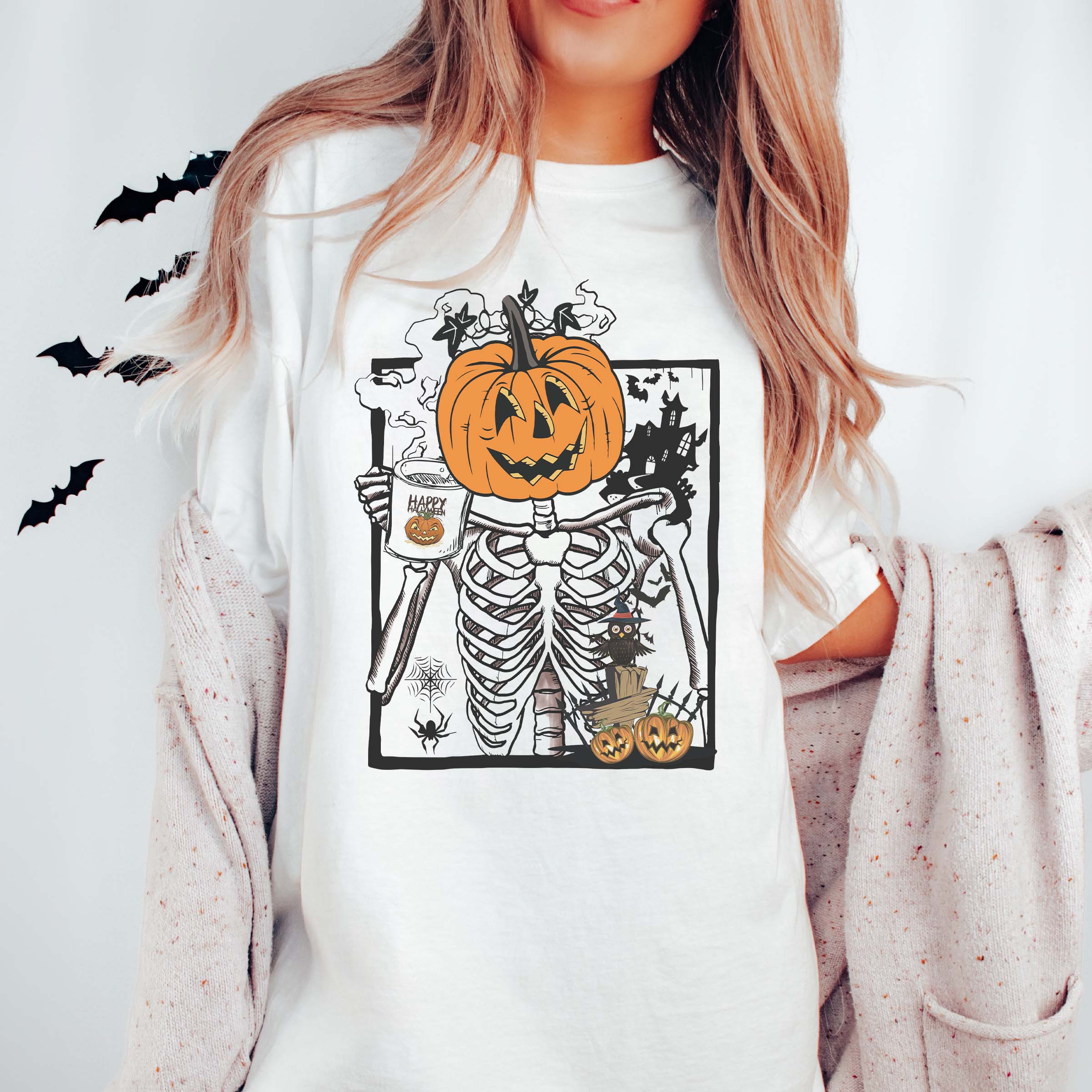 Halloween Pumpkin Skeleton Skull Baseball Player Shirt for Sale