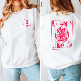Queen Of Hearts Graphic Sweatshirt Front & Back Design