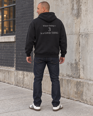 Boutique Hub Black Graphic Hoodie Front Back
