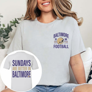 Sundays Are Better In Baltimore Bella Graphic Tee With Front And Back Design
