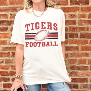 Plainfield North Tigers Football Stripes Comfort Colors Tee