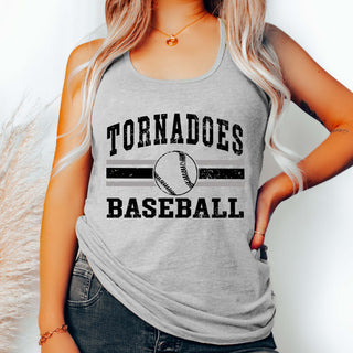 1- Tornadoes Baseball Stripes Graphic Tank