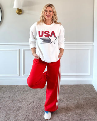 USA Large Star Graphic Sweatshirt