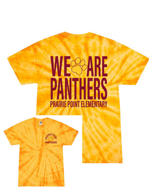 We Are Panthers Front & Back Tie Dye Tee - Prairie Point Elementary