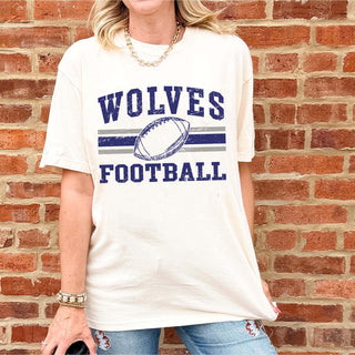 Oswego East Football Stripes Comfort Colors Tee