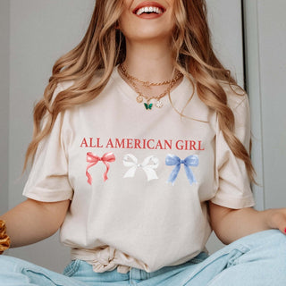 All American Girl Bows Tee - Limeberry Designs