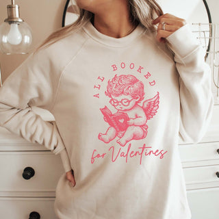 All Booked For Valentines Wholesale Bella Crew Sweatshirt - Quick Shipping - Limeberry Designs