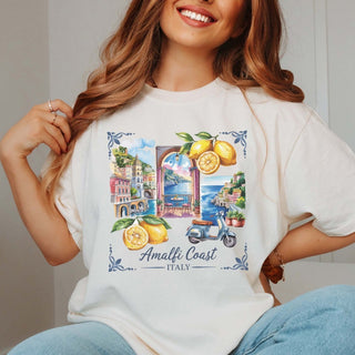 Amalfi Coast Italy Scenes Comfort Color Tee - Limeberry Designs