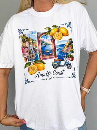 Amalfi Coast Italy Scenes Comfort Color Tee - Limeberry Designs