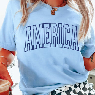 America Blue Varsity Bella Graphic Tee - Limeberry Designs