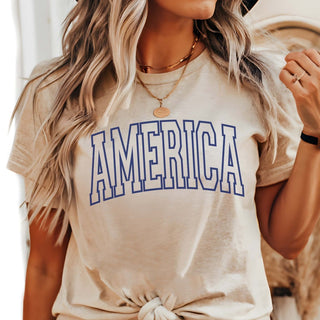 America Blue Varsity Bella Graphic Tee - Limeberry Designs