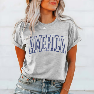 America Blue Varsity Bella Graphic Tee - Limeberry Designs
