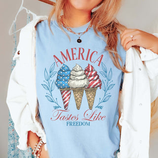 America Tastes Like Freedom Comfort Color Wholesale Tee - Fast Shipping - Limeberry Designs