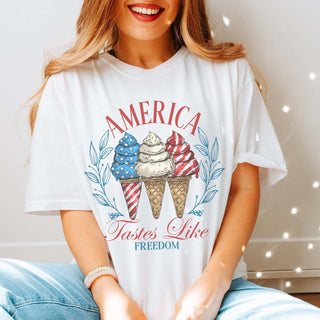 America Tastes Like Freedom Comfort Color Wholesale Tee - Fast Shipping - Limeberry Designs