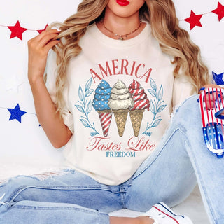 America Tastes Like Freedom Comfort Color Wholesale Tee - Fast Shipping - Limeberry Designs