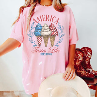 America Tastes Like Freedom Comfort Color Wholesale Tee - Fast Shipping - Limeberry Designs