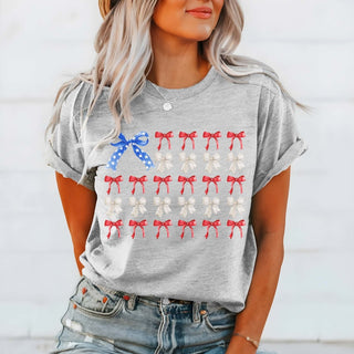 American Flag Bows Graphic Tee - Limeberry Designs