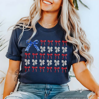 American Flag Bows Graphic Tee - Limeberry Designs