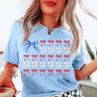 American Flag Bows Graphic Tee - Limeberry Designs