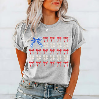 American Flag Bows Wholesale Graphic Tee - Fast Shipping - Limeberry Designs
