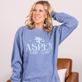 Aspen Ski Club Comfort Colors Wholesale Crew Sweatshirt - Fast Shipping - Limeberry Designs