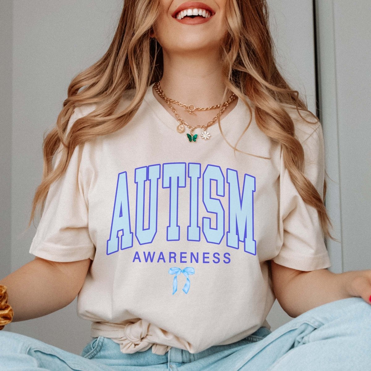 Autism Awareness Bow Tee - Limeberry Designs