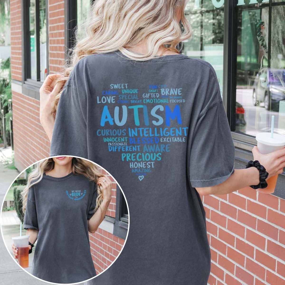 Autism Awareness Front & Back Designs Comfort Color Tee - Limeberry Designs