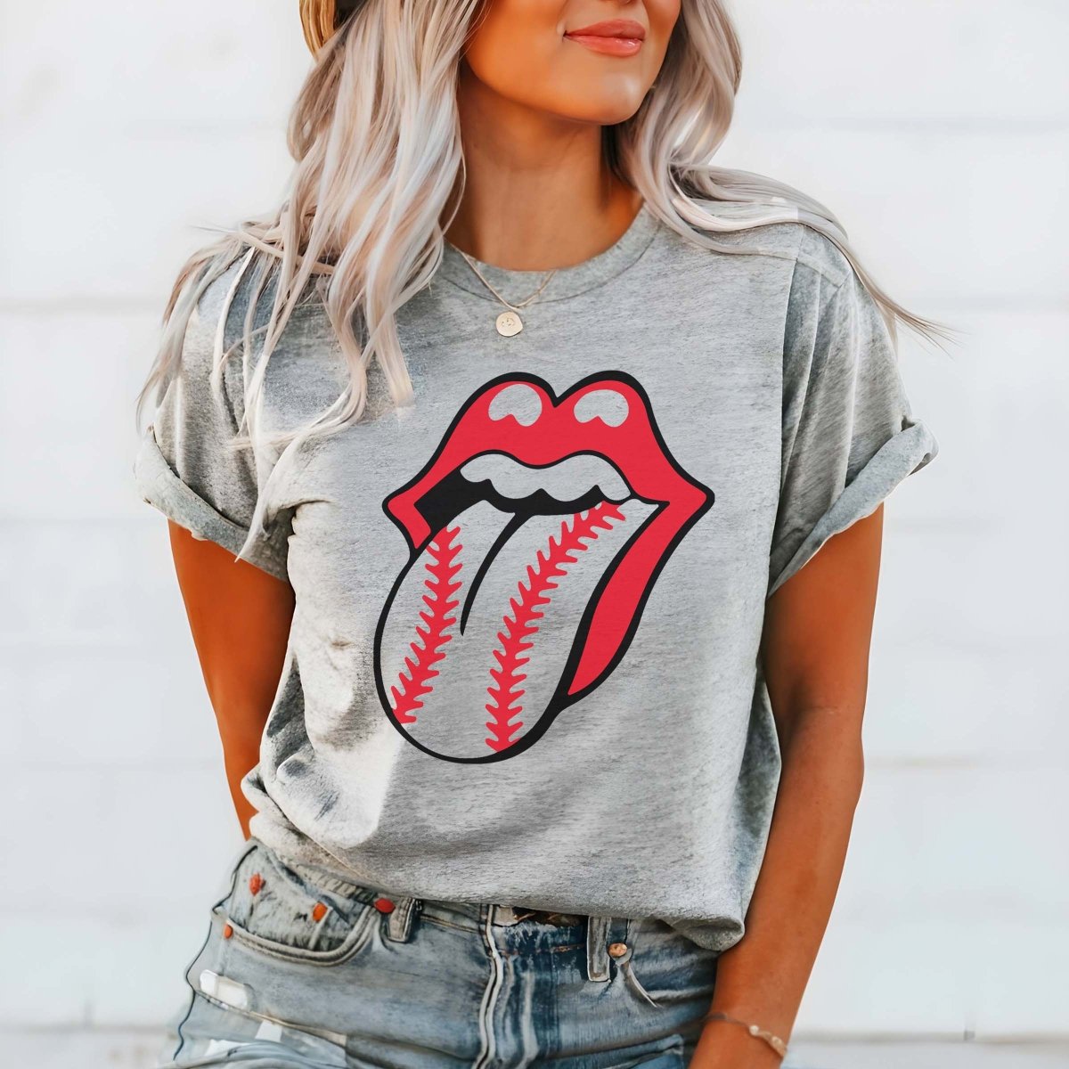 Baseball Laces Tongue Tee - Limeberry Designs