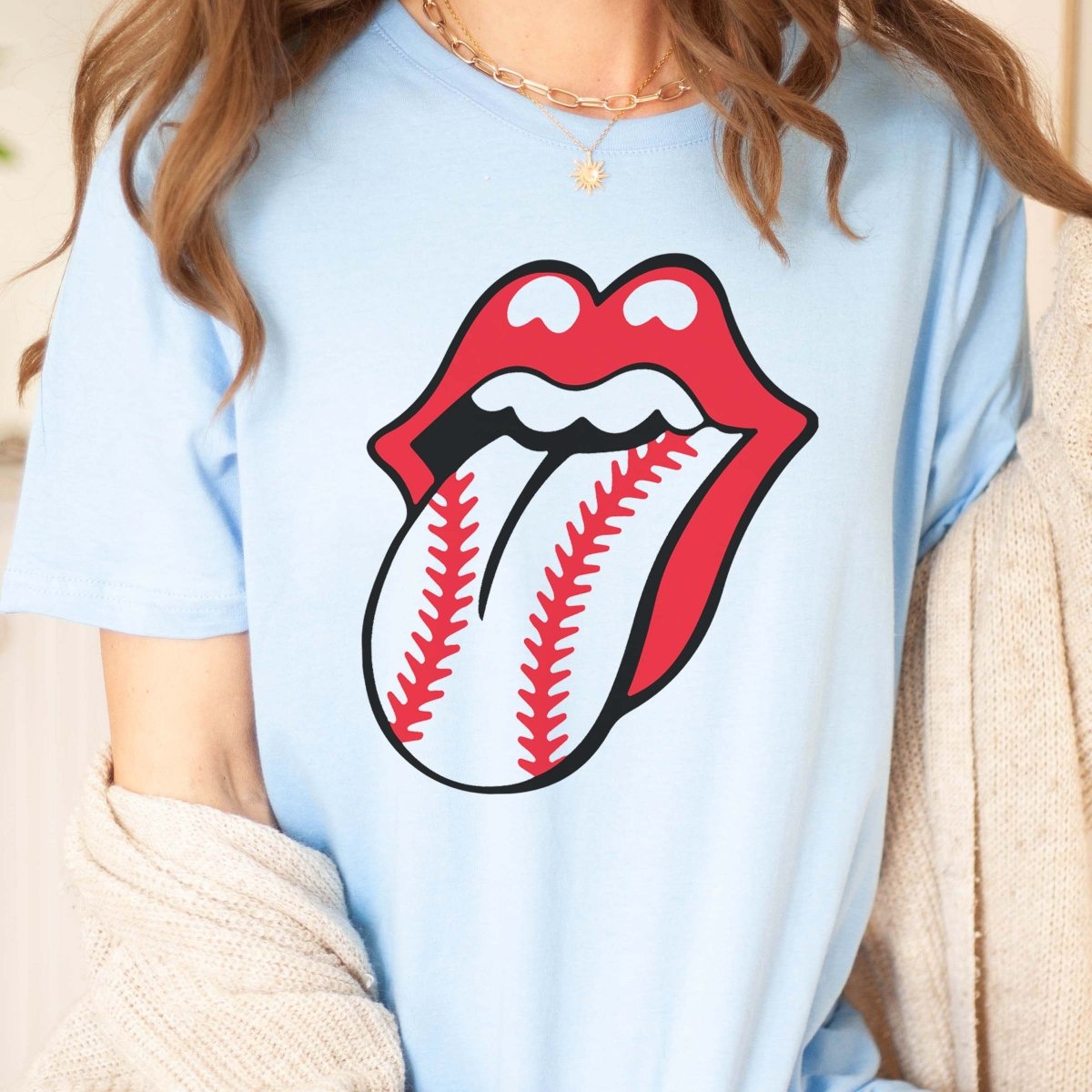 Baseball Laces Tongue Tee - Limeberry Designs