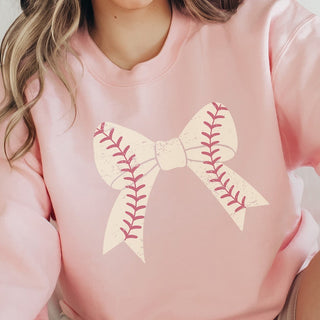 Baseball Large Bow Sweatshirt - Limeberry Designs