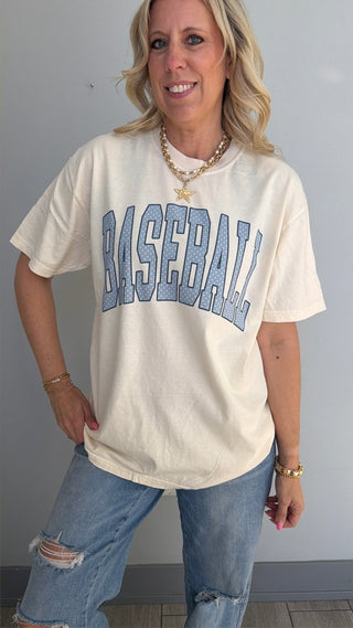 Baseball Polka Dots Comfort Color Graphic Tee - Limeberry Designs
