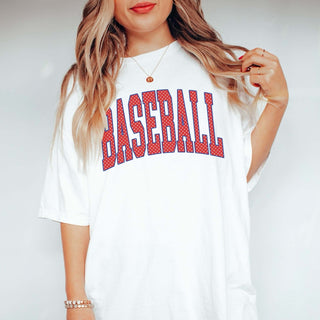 Baseball Polka Dots Red & Royal Comfort Color Graphic Tee - Limeberry Designs