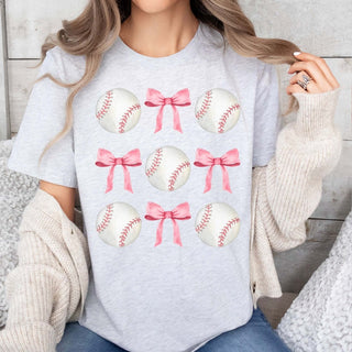 Baseballs And Bows Collage Tee - Fast Shipping - Limeberry Designs