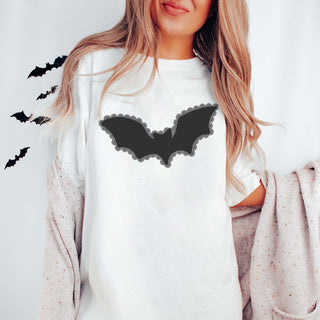 Bat With Lace Comfort Color Graphic Tee - Limeberry Designs
