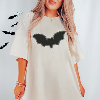 Bat With Lace Comfort Color Graphic Tee - Limeberry Designs