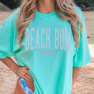 Beach Bum Palm Tree Comfort Color Wholesale Graphic Tee - Fast Shipping - Limeberry Designs