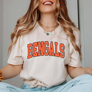 Bengals Collegiate Letter Bella Graphic Tee - Limeberry Designs