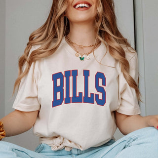Bills Collegiate Letter Bella Graphic Tee - Limeberry Designs