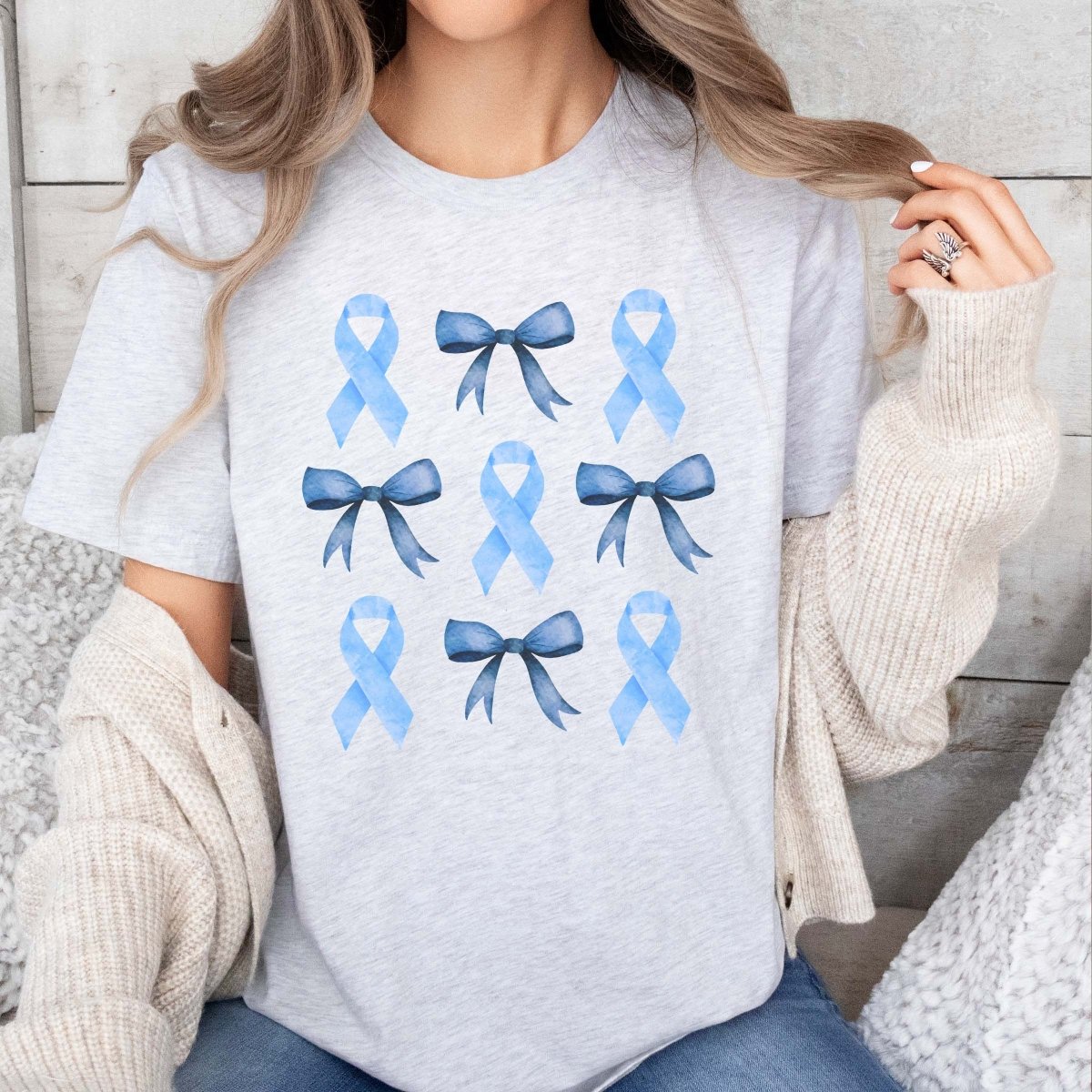 Blue Bows And Ribbons Autism Awareness Tee - Limeberry Designs
