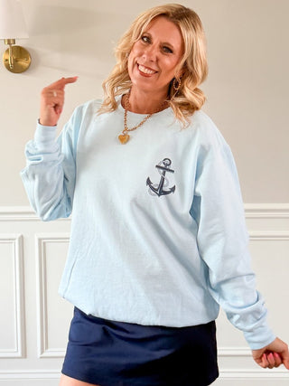 Boat Season Front & Back Comfort Color Sweatshirt - Limeberry Designs