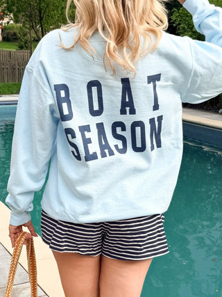 Boat Season Front & Back Comfort Color Sweatshirt - Limeberry Designs