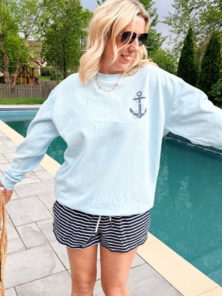 Boat Season Front & Back Comfort Color Sweatshirt - Limeberry Designs