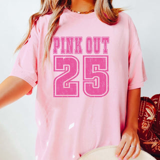 Bold Athletic Distressed Team & Number Comfort Color Graphic Tee - Limeberry Designs