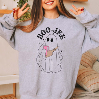 Boo - Jee Ghost Premium Crew Neck Sweatshirt - Limeberry Designs